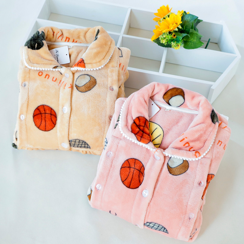 秋冬装孕妇睡衣珊瑚绒月子服