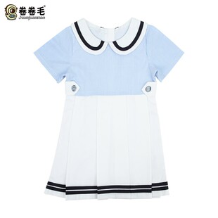 卷卷毛女童装班服连衣裙夏季2025新款韩版学院风学生校服儿童裙子