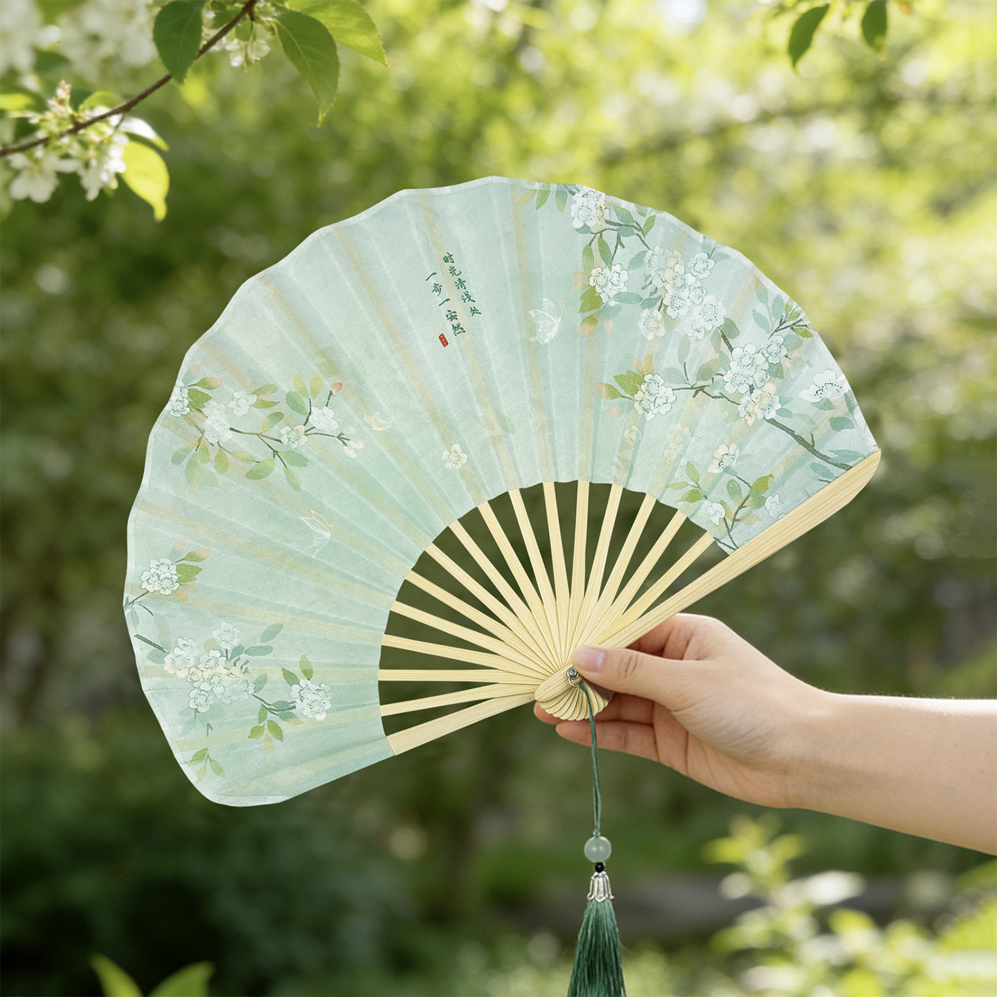 古风扇子折扇中国风新款随身小巧便携折叠扇汉服旗袍高颜值贝壳扇