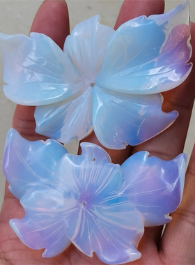 水晶雕刻立体花饰品配件