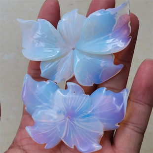 蛋白水晶黑耀雕刻立体蝴蝶花双孔手工服饰胸针项链DIY饰品配件