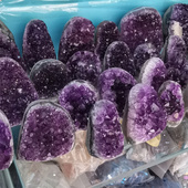 天然乌拉圭紫水晶洞原石晶芽原矿摆件家居装 饰品石工艺品