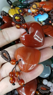 天然玛瑙黑耀东陵玉爱心心形圆珠手工编织钥匙扣包包饰品挂件礼物