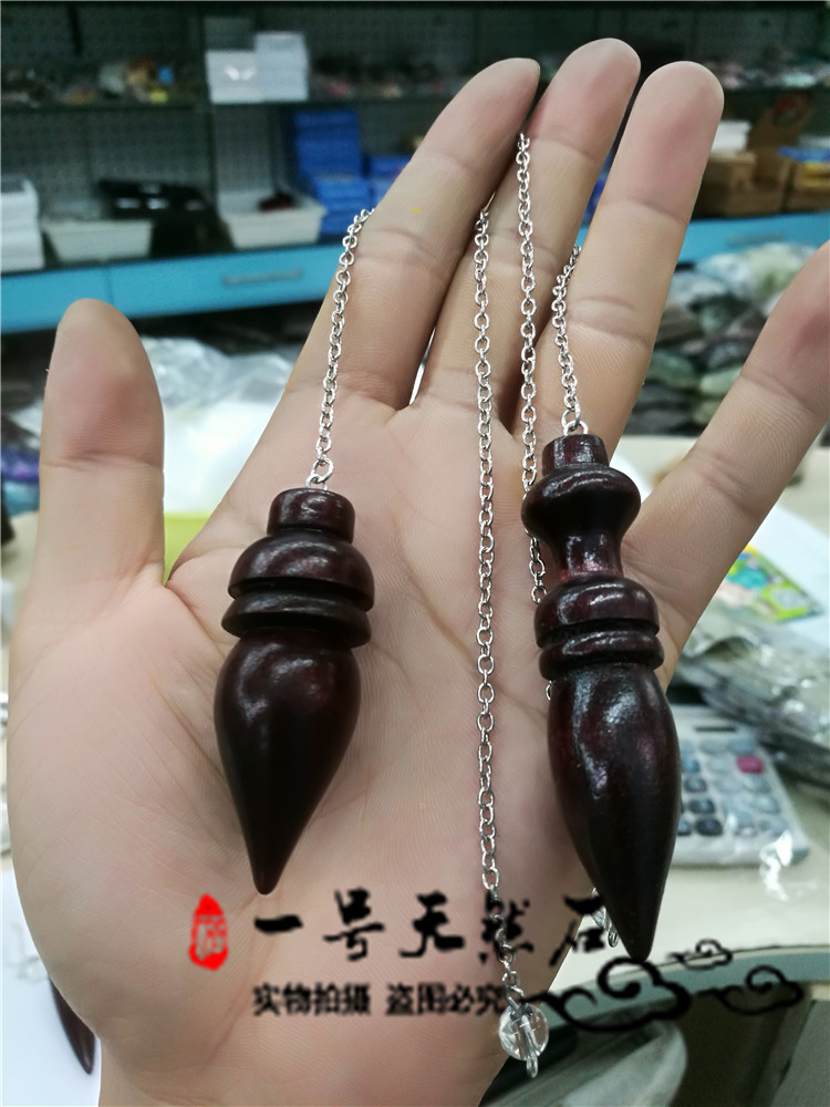 欧美款天然木头尖锥能量锥链吊坠