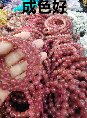 鸽血红单圈珠子招桃花半宝石手串