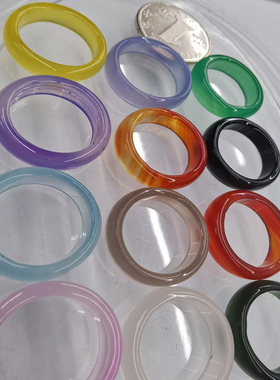 玛瑙玉髓戒指女性戒圈手饰