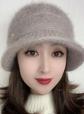2025冬季女士新款松鼠帽檐保暖针织韩版帽子温暖百搭时尚优选戴法