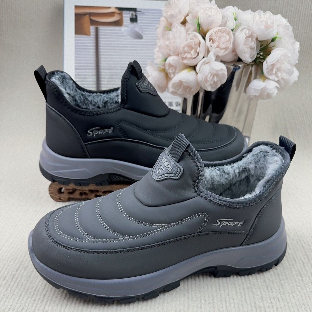 冬季棉鞋加绒加厚保暖爸爸鞋北京布鞋中老年防滑棉靴软底休闲男鞋,流行男鞋,健步鞋,淘宝优惠券,粉丝福利购,淘宝优惠卷