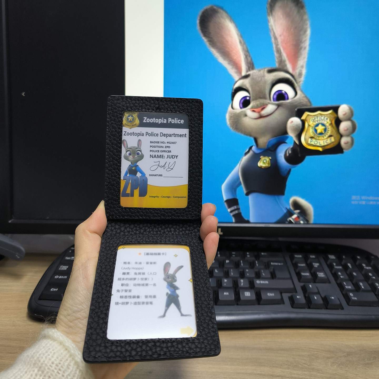 疯狂动物城2周边朱迪尼克警官证含内证件拍摄道具真皮证件套卡包,模玩/动漫/周边/娃圈三坑/桌游,动漫背包/钱包/箱包,淘宝优惠券,粉丝福利购,淘宝优惠卷