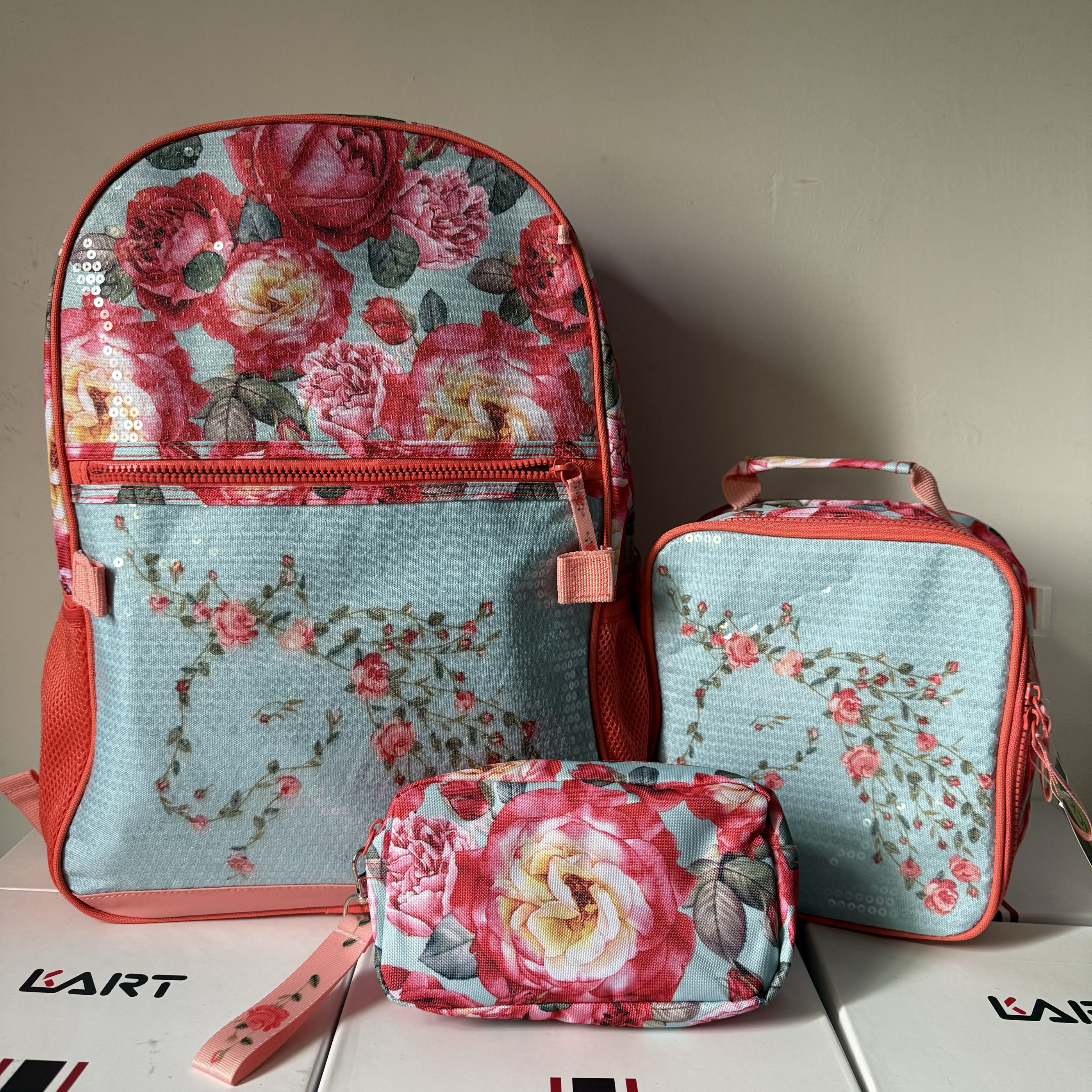 美单外贸儿童男女学生两件套大容量双肩书包休闲轻便背包