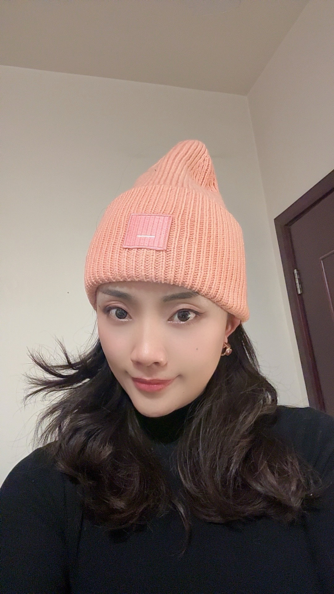 羊毛方块笑脸帽子女秋冬季加厚毛线帽男情侣针织帽冷帽百搭保暖潮