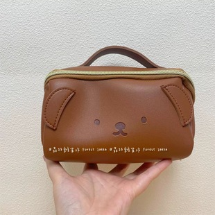 旅行洗漱收纳包 boris鲍里斯小熊手提PU化妆包 Chris 日系杂志同款