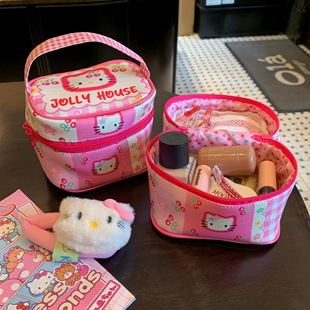 Chris 猫咪手提化妆包便携化妆品收纳包少女心ins外出旅行洗漱包