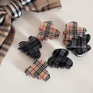 Chris 格纹醋酸发夹女后脑勺小号抓夹高级感半扎发小抓夹头饰发饰