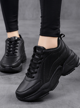 品牌特价女鞋运动鞋女士透气老爹鞋大码工作鞋防滑软底黑色旅游鞋