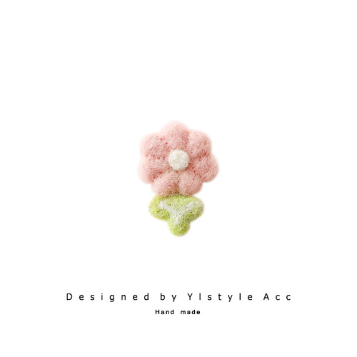 原创设计手作可爱羊毛毡花朵胸针