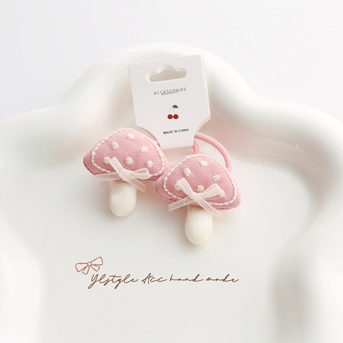 卡通蘑菇发圈甜美女童扎头发皮筋