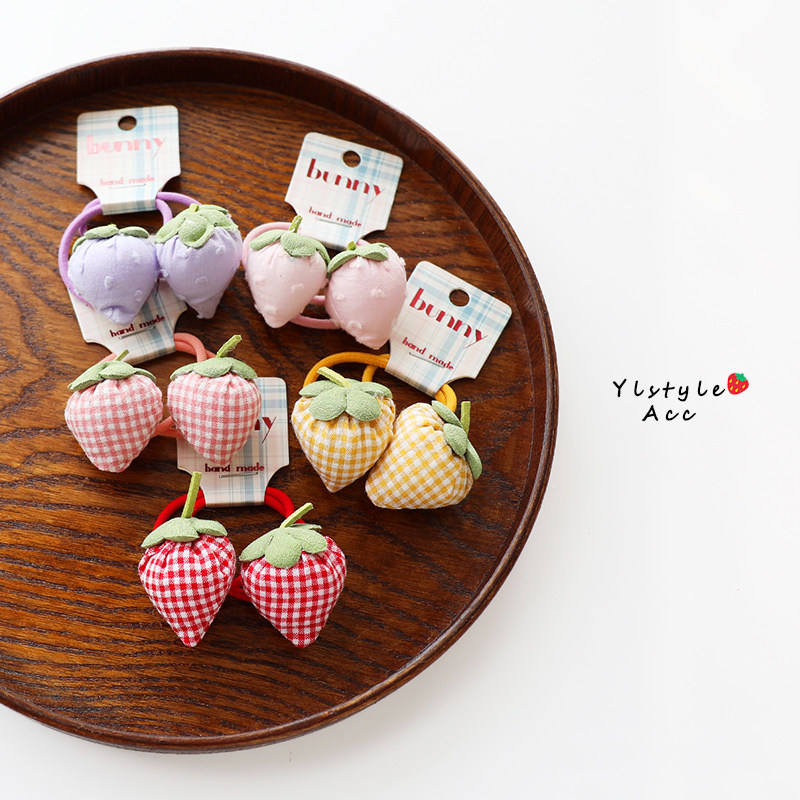 韩版布艺格子草莓发圈秋季新款儿童可爱水果头绳皮筋简约发饰,饰品/流行首饰/时尚饰品新,发饰,淘宝优惠券,粉丝福利购,淘宝优惠卷