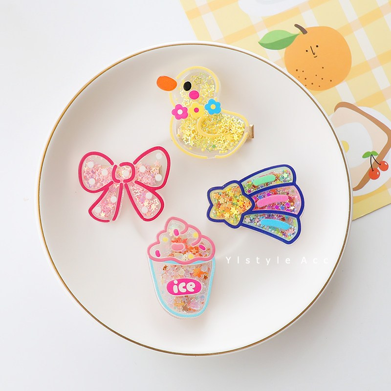 可爱亚克力流沙小鸭子彩虹星星儿童边夹刘海碎发夹发卡女发饰品,饰品/流行首饰/时尚饰品新,发饰,淘宝优惠券,粉丝福利购,淘宝优惠卷