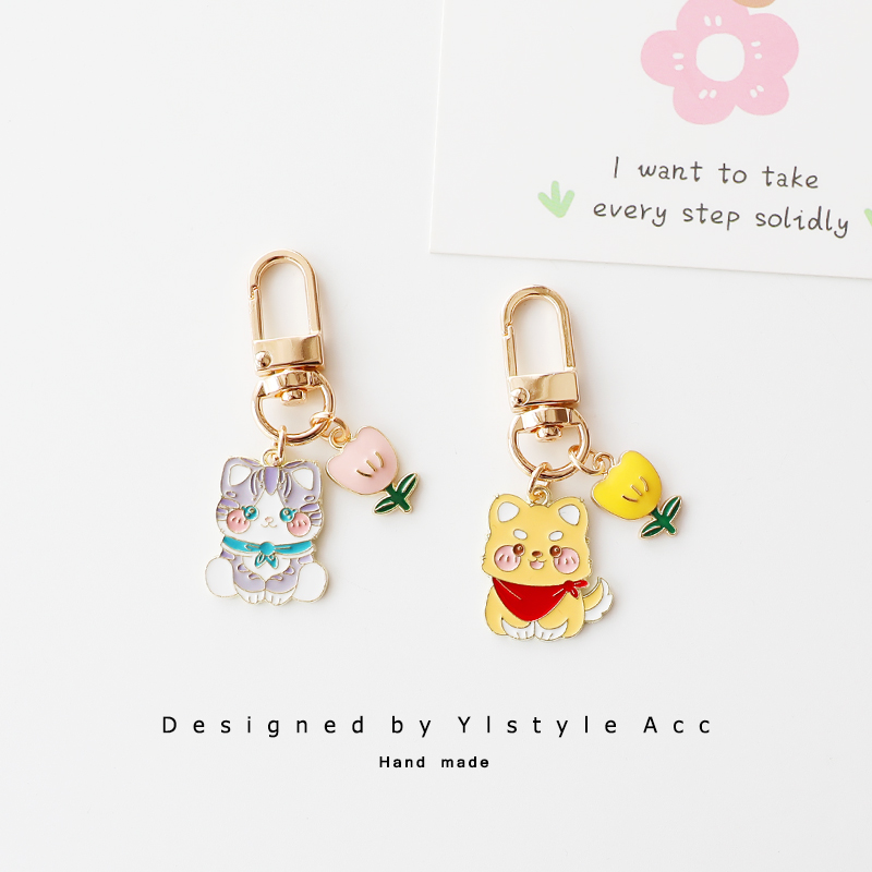 可爱字母定制款猫咪小狗Airpods挂件钥匙扣U盘防丢挂饰情侣配饰