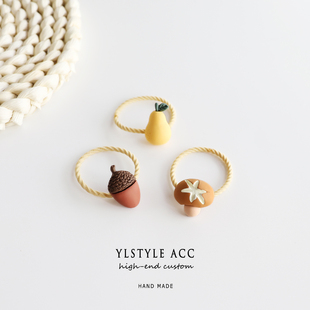 Ylstyle acc原创甜品可爱巧克力笑脸宝宝皮筋发绳冰淇淋儿童发饰