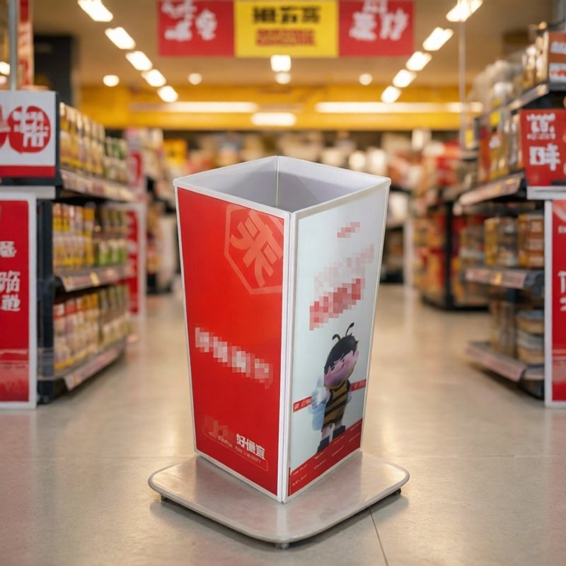 超市促销桶零食饮料堆头折叠方柜坚果展示柜豪士零食店赵一鸣地堆