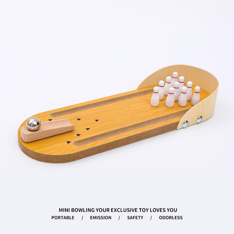 迷你保龄球玩具儿童益智思维训练专注力亲子互动桌面游戏手指木质