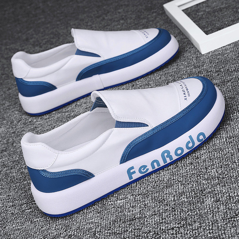 男鞋秋季冬季懒人一脚蹬无鞋带老北京布鞋2024新款休闲运动帆布鞋