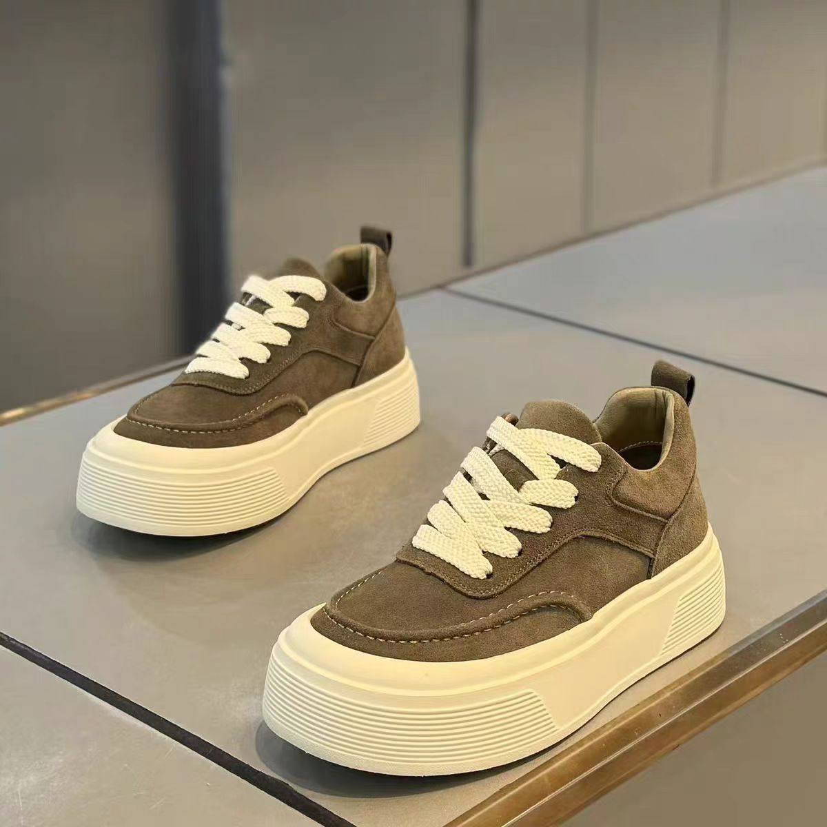 网红爆款男鞋冬季增高厚底百搭休闲板鞋男款小众皮面复古运动潮鞋,流行男鞋,休闲板鞋,淘宝优惠券,粉丝福利购,淘宝优惠卷