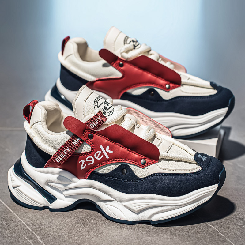 欧洲站男鞋冬季青少年百搭厚底增高老爹鞋学生运动休闲高级感潮鞋,流行男鞋,单鞋,淘宝优惠券,粉丝福利购,淘宝优惠卷