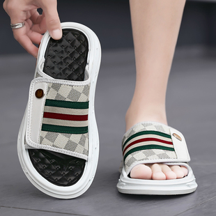 外穿防滑防臭休闲凉拖青少年厚底舒适运动海边沙滩鞋 夏季 男款 拖鞋