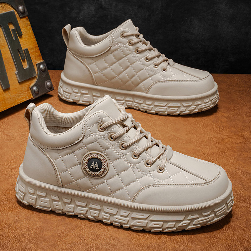 欧洲站男鞋冬季青少年潮流百搭厚底休闲板鞋男士增高皮面运动潮鞋,流行男鞋,单鞋,淘宝优惠券,粉丝福利购,淘宝优惠卷