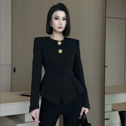 黑色高级感气质衬衫女