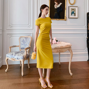 连衣裙夏天2026年新款女洋气时尚休闲遮肚子收腰显瘦气质修身裙子