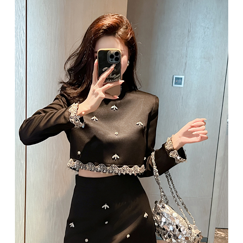 紫嫣红藤t恤上衣长袖修身