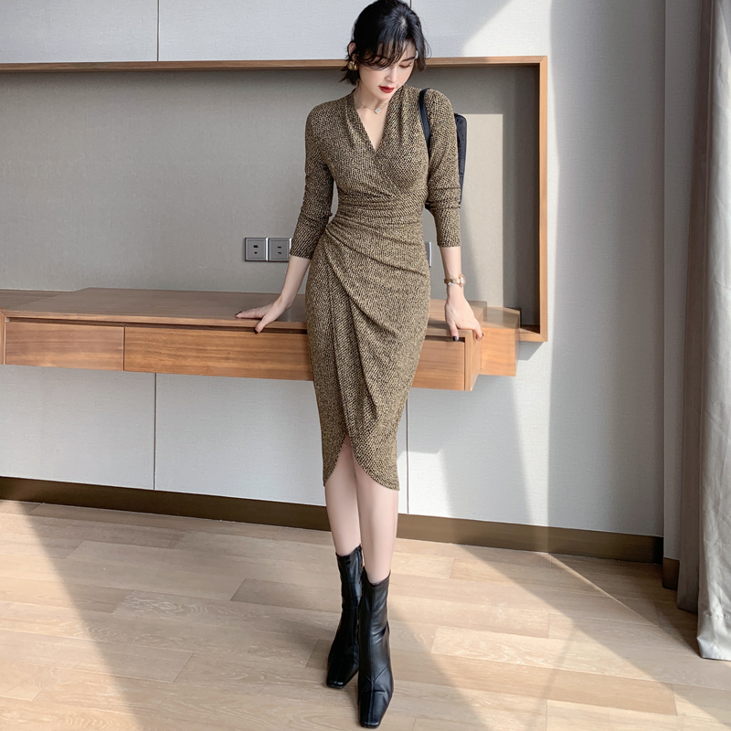 v领贵夫人春装新款v领贵夫人弹力