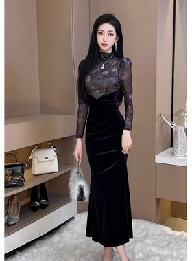 秋季季新款气质长袖女士显瘦时尚网红百搭女装连衣裙 21076