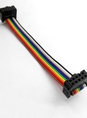 10P彩排线 2.54MMFC-10PIN双头彩排线 7股*0.127铜扁平排线