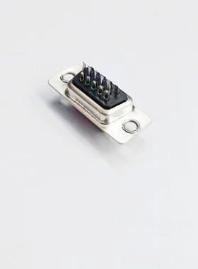 电脑插头DB头VGA15P母头黑胶三排传统脚 焊线式  环保连接器