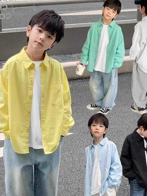 儿童衬衫男童春装宝宝衬衣新款