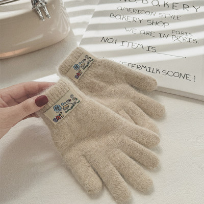 女士春秋冬季保暖可爱加绒手套