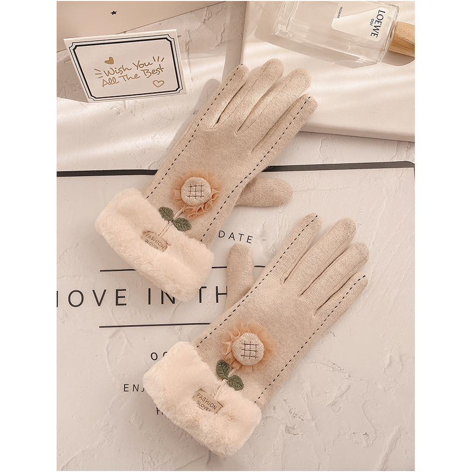 冬季手套加绒羊绒加厚款女