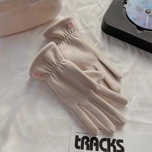 手套女士冬季 加绒加厚骑车电动车德绒户外触屏保暖骑行 春秋天薄款