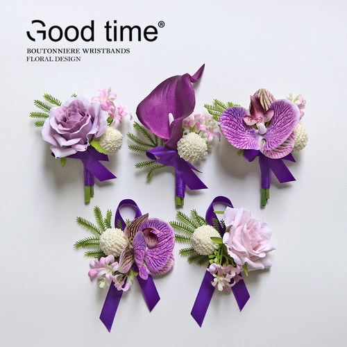 高档胸花襟花玫瑰蝴蝶兰自带仙气