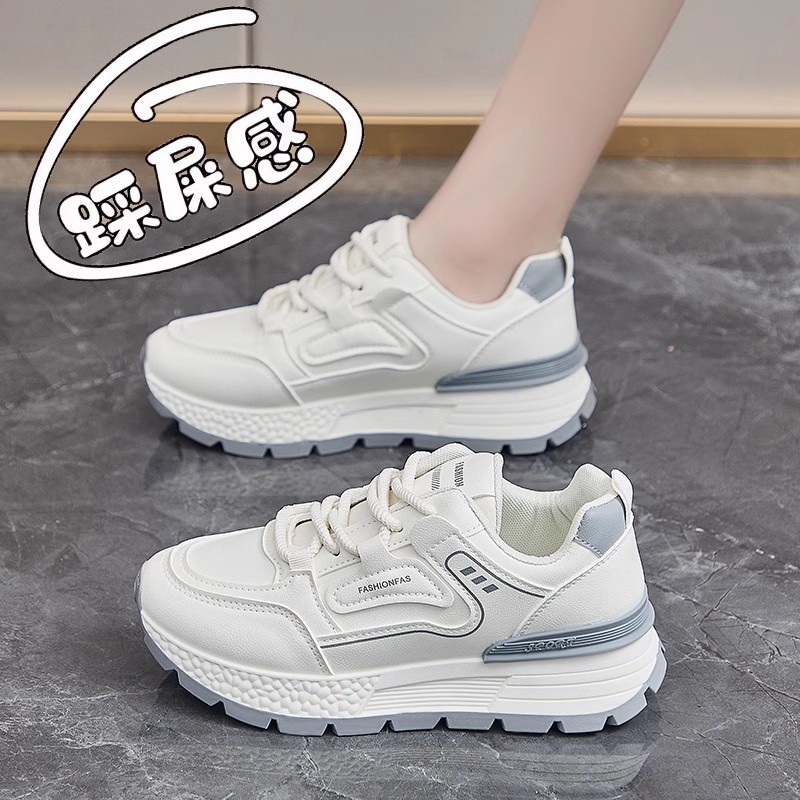 真皮阿甘鞋女2024新款百搭老爹鞋