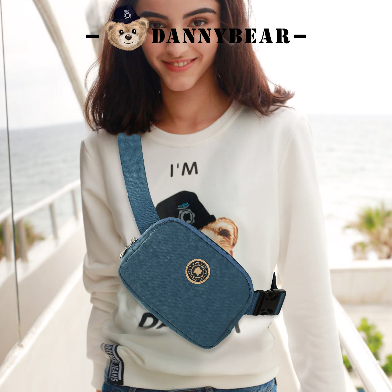 DANNYBEAR新款女士胸包时尚斜挎包轻便机能包腰包挎包DKB5828066