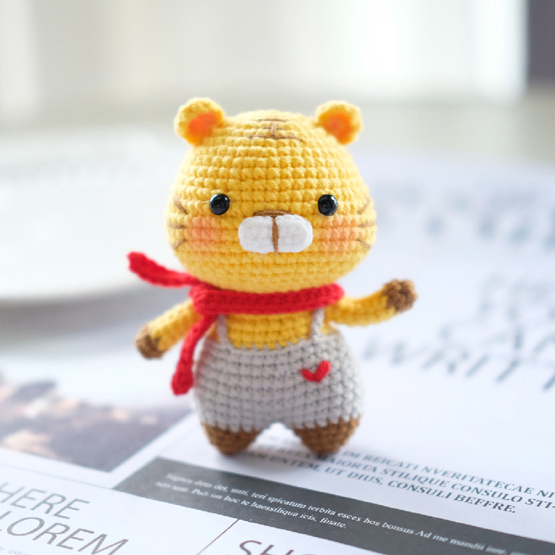 围巾小老虎挂件十二生肖玩偶diy手工毛线自制教程材料包 葵夏手作