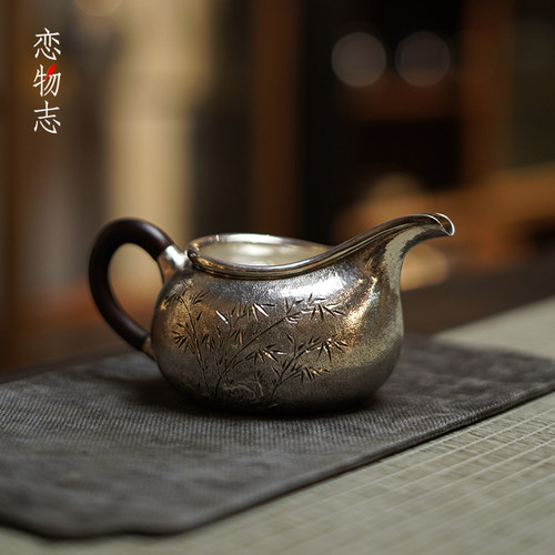 纯银公道杯足银999纯手工一张打