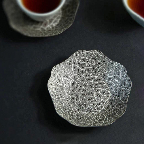 纯手工银杯垫木纹金茶杯垫隔热垫