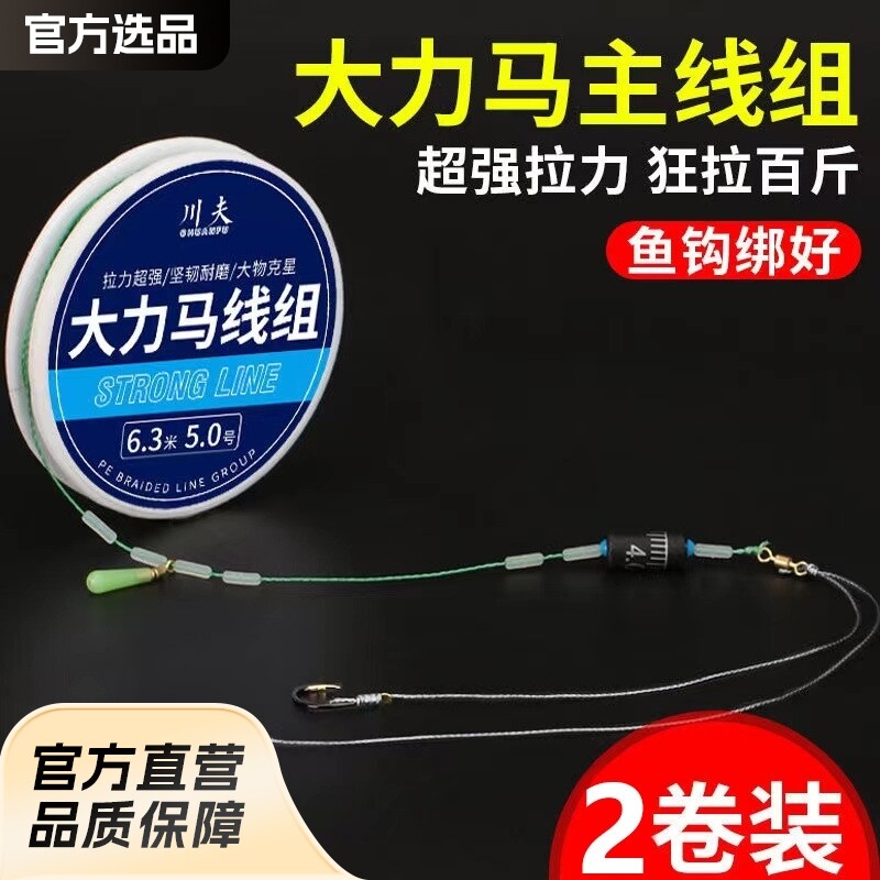 大力马线台钓套装双钩大物